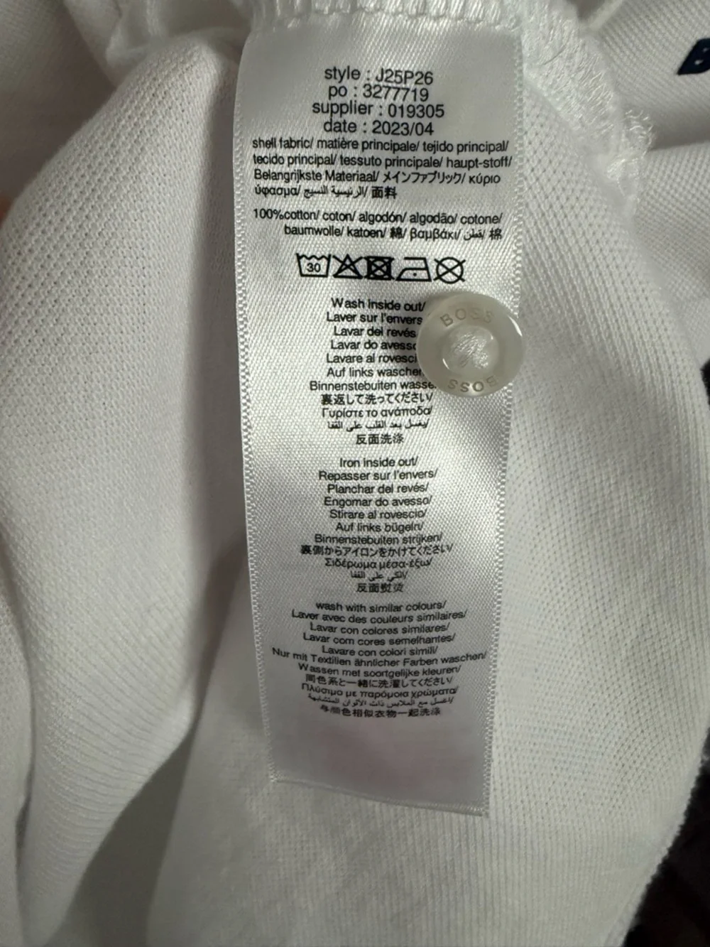 Boss White Polo Shirt with Black Trim - Picture 7 of 7